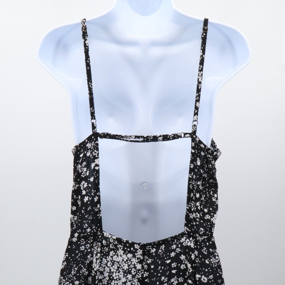 PAMPELONE Floral Cutout Open Back Rayon Maxi Dress Black White XL Feminine - Picture 5 of 7
